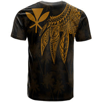 Polynesian Hawaii Kanaka Maoli Custom T shirt Polynesian Wings (Golden) - Polynesian Pride