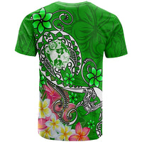 Tonga T Shirt Turtle Plumeria (GREEN) - Polynesian Pride