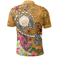 Hawaii Polynesian Polo Shirt Hawaii Seal With Turtle Plumeria (Gold) - Polynesian Pride