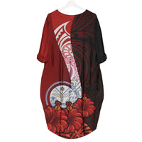 Marshall Islands Polynesian Batwing Pocket Dress - Hibiscus With Coat Of Arm - Polynesian Pride