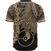 Yap Polynesian Custom Personalised Baseball Shirt - Tribal Wave Tattoo Gold - Polynesian Pride