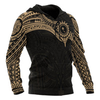 Chuuk Micronesian Hoodie Gold Heart Shield - Polynesian Pride