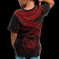 Polynesian Hawaii T Shirt Hawaiian Waves (Red) - Polynesian Pride