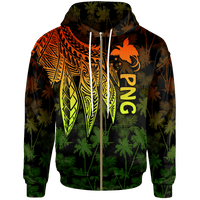 Papua New Guinea Zip up Hoodie Polynesian Wings (Reggae) Unisex Reggae - Polynesian Pride