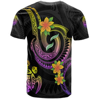 American Samoa Custom T Shirt Plumeria Flowers with Spiral Patterns - Polynesian Pride