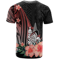 New Caledonia T Shirt Red Polynesian Hibiscus Pattern Style - Polynesian Pride