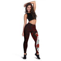Tokelau Polynesian Custom Personalised Legging - Coat Of Arm With Hibiscus - Polynesian Pride