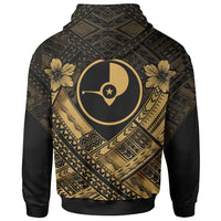 Yap Custom Polynesian Zip up Hoodie Yap Gold Seal Camisole Hibiscus Style - Polynesian Pride