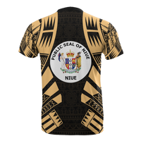 Niue T Shirt Niue Seal Polynesian Tattoo Gold Style - Polynesian Pride