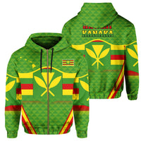 Kakau Kanaka Maoli Hawaii Zip Hoodie Line Sport Unisex Green - Polynesian Pride