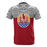 Tahiti T Shirt Tahiti Flag Polynesian Tattoo Style - Polynesian Pride