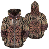 Polynesian Zip up Hoodie Tribal 01 Unisex Brown - Polynesian Pride