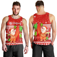 Mele Kalikimaka Men Tank Top Santa Claus Hawaii Christmas LT13 - Polynesian Pride