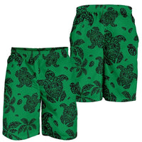 Polynesian Turtle Palm And Sea Pebbles Green Men's Short Men's Shorts Green - Polynesian Pride
