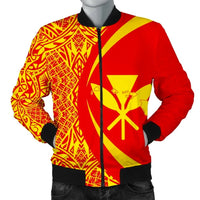Kanaka Mauna Kea Polynesian Men's Bomber Jacket - Circle Style White - Polynesian Pride