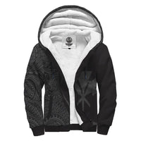 Kanaka Hawaii Map Grey Polynesian Sherpa Hoodie - Circle Style AH Grey - Polynesian Pride