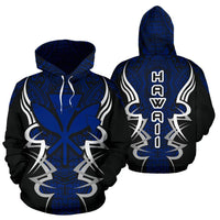 Kanaka Map Hoodie Blue Armor Style Unisex White - Polynesian Pride