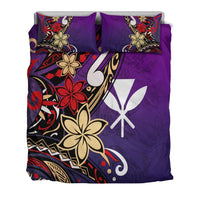 Hawaii Bedding Set - Tribal Flower With Special Turtles Purple Color - Polynesian Pride