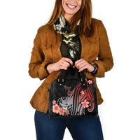 Pohnpei Personalised Custom Shoulder Handbag - Red Polynesian Hibiscus Pattern Style - Polynesian Pride
