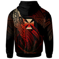 Wallis and Futuna Polynesian Zip Hoodie Legend Red Version - Polynesian Pride
