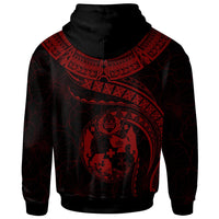 Tonga Polynesian Hoodie Tonga Waves (Red) - Polynesian Pride