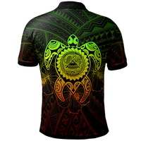 American Samoa Polynesian Polo Shirt Vintage Polynesian Turtle (Reggae) - Polynesian Pride