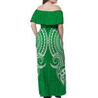 (Custom Personalised) Cook Islands Mitiaro Off Shoulder Long Dress - Tribal Pattern - LT12 - Polynesian Pride