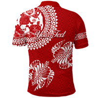 Custom Valentine Day Tonga Couple Love King Polo Shirt Tongan Turtle LT12 - Polynesian Pride