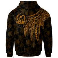 Vanuatu Zip up Hoodie Polynesian Wings (Golden) - Polynesian Pride