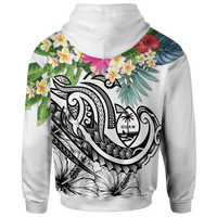 Guam Polynesian Zip up Hoodie Summer Plumeria (White) - Polynesian Pride