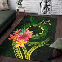 Cook Islands Polynesian Area Rug - Floral With Seal Flag Color - Polynesian Pride