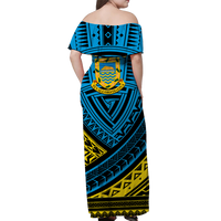 Custom Tuvalu Matching Dress and Hawaiian Shirt 44th Independence Anniversary Tribal Pattern LT12 - Polynesian Pride
