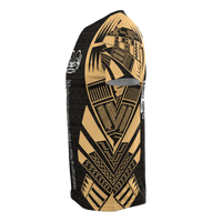 Marquesas Islands T Shirt Marquesas Islands Tiki Face Tattoo Gold Style - Polynesian Pride