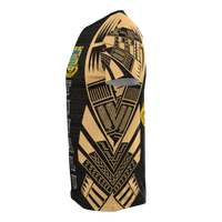 Tuvalu T Shirt Tuvaluan Coat of Arms Polynesian Tattoo Gold Style - Polynesian Pride