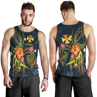 Wallis and Futuna Polynesian Men's Tank Top - Legend of Wallis and Futuna (Blue) - Polynesian Pride