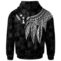 Kosrae Hoodie Polynesian Wings (White) - Polynesian Pride