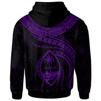 Guam Polynesian Custom Zip up Hoodie Guam Waves (Purple) - Polynesian Pride