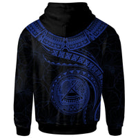 American Samoa Polynesian Zip up Hoodie American Samoan Waves (Blue) - Polynesian Pride
