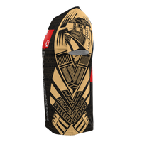 Wallis and Futuna T Shirt Wallis and Futuna Coat of Arms Polynesian Tattoo Gold Style - Polynesian Pride