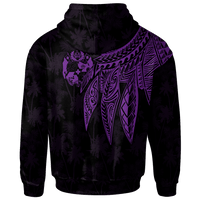 Tonga Custom Hoodie Polynesian Wings (Purple) - Polynesian Pride