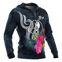 Yap Micronesia Hoodie Tropical Flowers - Polynesian Pride