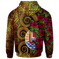 Tahiti Polynesian Custom Zip up Hoodie Hibiscus Vintage - Polynesian Pride