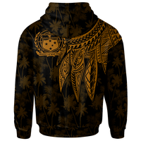 Samoa Zip up Hoodie Polynesian Wings (Golden) - Polynesian Pride