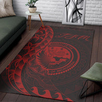 Federated States of Micronesia Area Rug - Polynesian Pattern Style Red Color - Polynesian Pride