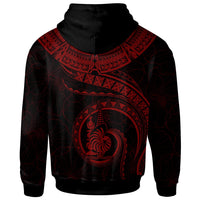 New Caledonia Polynesian Custom Zip up Hoodie New Caledonia Waves (Red) - Polynesian Pride