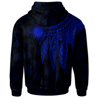 Marshall Islands Custom Hoodie Polynesian Wings (Blue) - Polynesian Pride