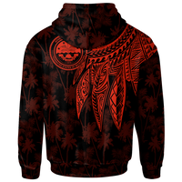 Federated States of Micronesia Zip up Hoodie Polynesian Wings (Red) - Polynesian Pride