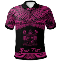 Fiji Custom Polo Shirt Polynesian Tattoo Pink Version Unisex Pink - Polynesian Pride