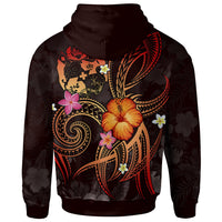 Tonga Polynesian Zip up Hoodie Legend of Tonga (Red) - Polynesian Pride
