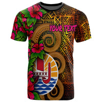 Tahiti Polynesian Custom T Shirt Tiki With Hibiscus Unisex Orange - Polynesian Pride